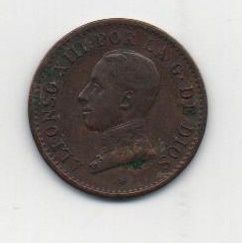 ESPAÑA ALFONSO XIII DEL AÑO 1913*3 DE 1 CENTIMO PVC MADRID